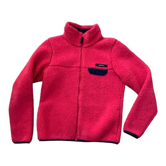 Columbia full zip womens jacket sweater womens medium pink red - Picture 1 of 11
